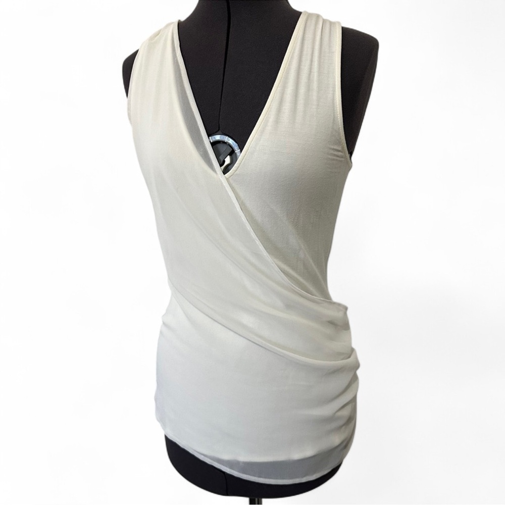 Boston Proper Cream Off White Wrap Tank Top - Picture 1 of 6